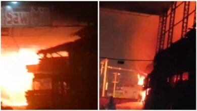 यूनिट-1 बाजार में भीषण आग, 40 दुकानें जलकर खाक, करोड़ों का नुकसान