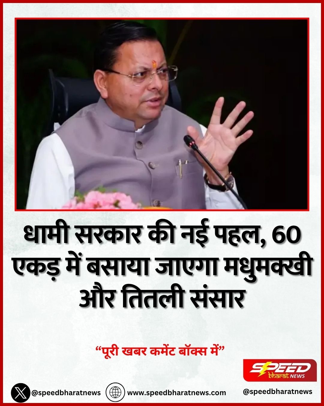 धामी सरकार की नई पहल, 60 एकड़ में बसाया जाएगा मधुमक्खी और तितली संसार