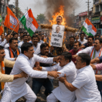 उत्तराखंड में राजनीतिक टकराव तेज, पुतला दहन के दौरान भिड़े भाजपा-कांग्रेस कार्यकर्ता