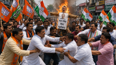 उत्तराखंड में राजनीतिक टकराव तेज, पुतला दहन के दौरान भिड़े भाजपा-कांग्रेस कार्यकर्ता