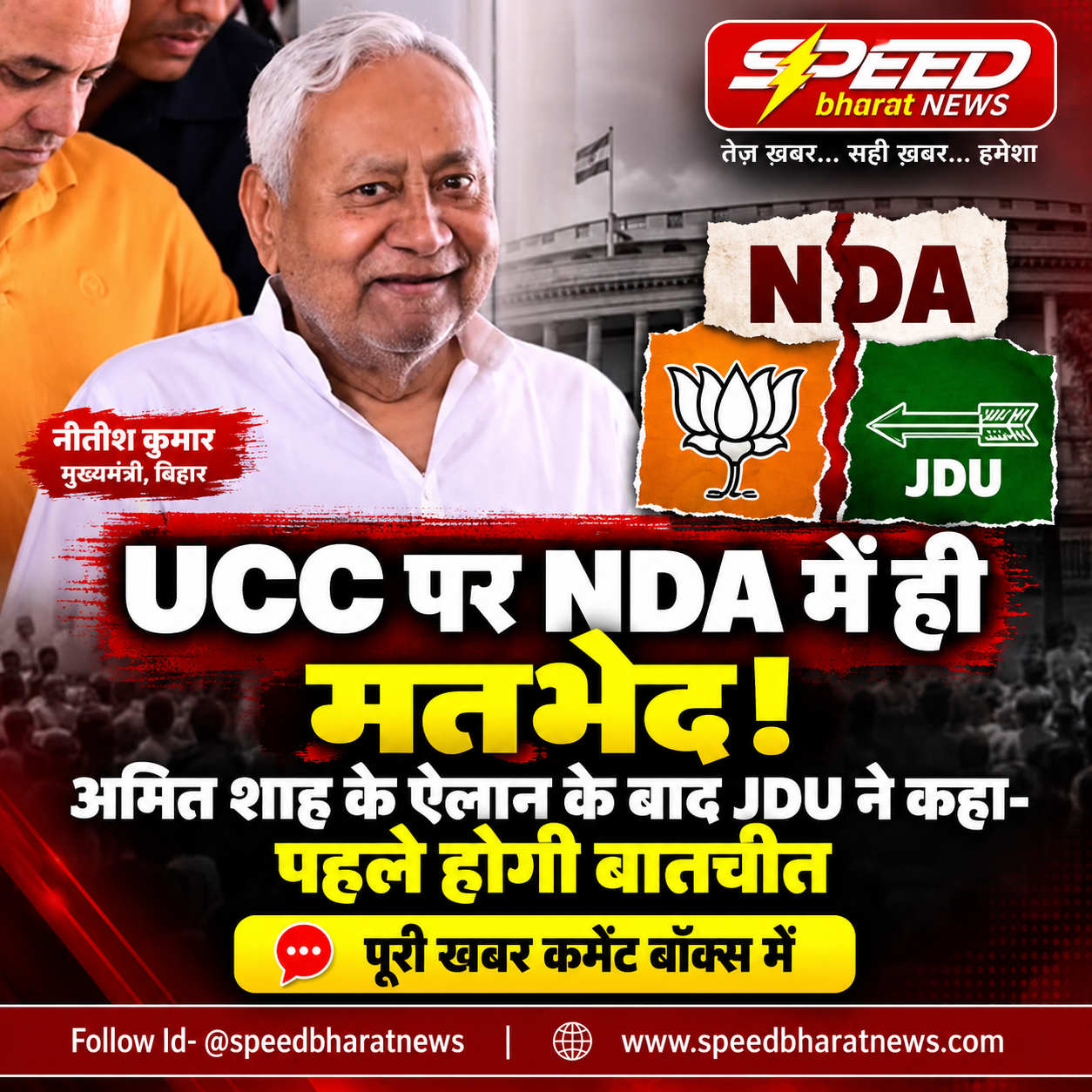 UCC पर NDA में ही मतभेद! अमित शाह के ऐलान के बाद JDU ने कहा- पहले होगी बातचीत